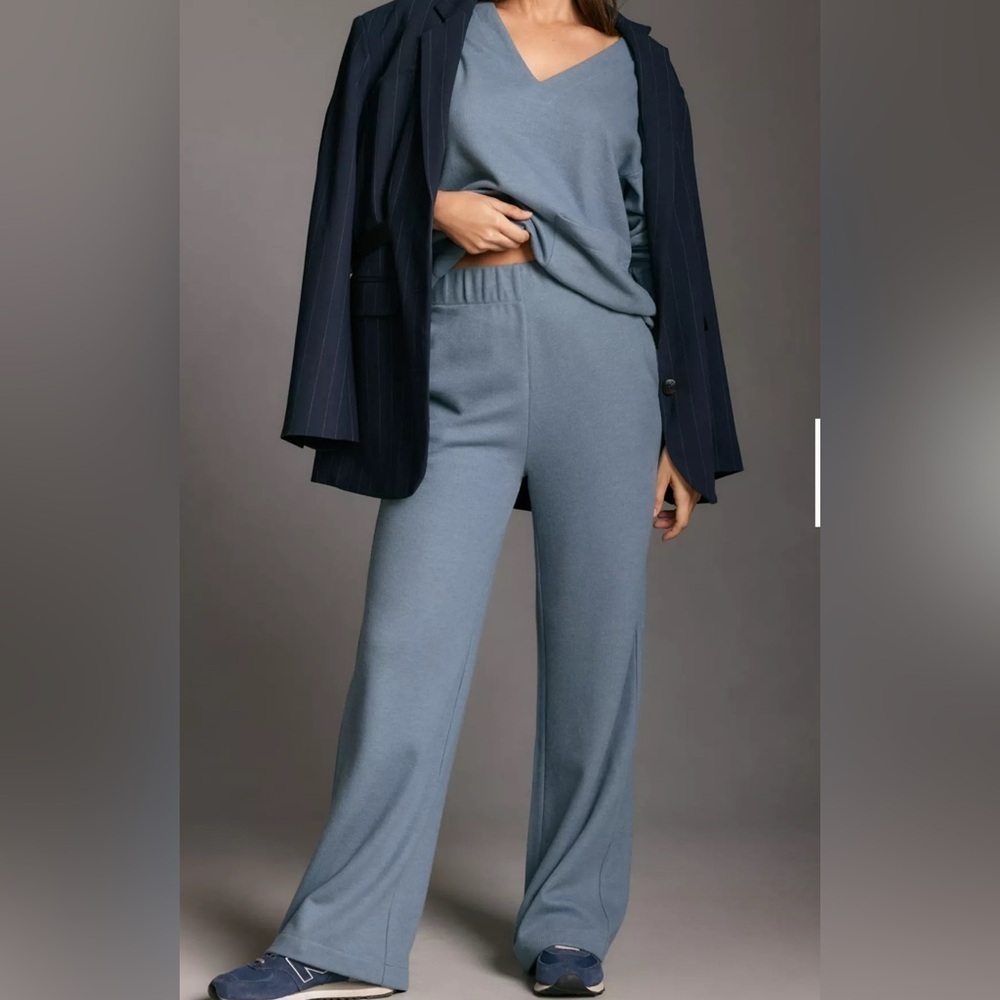Anthropologie Daily Practice Sweater Pants Womens SZ M Blue Lounge Casual NWT